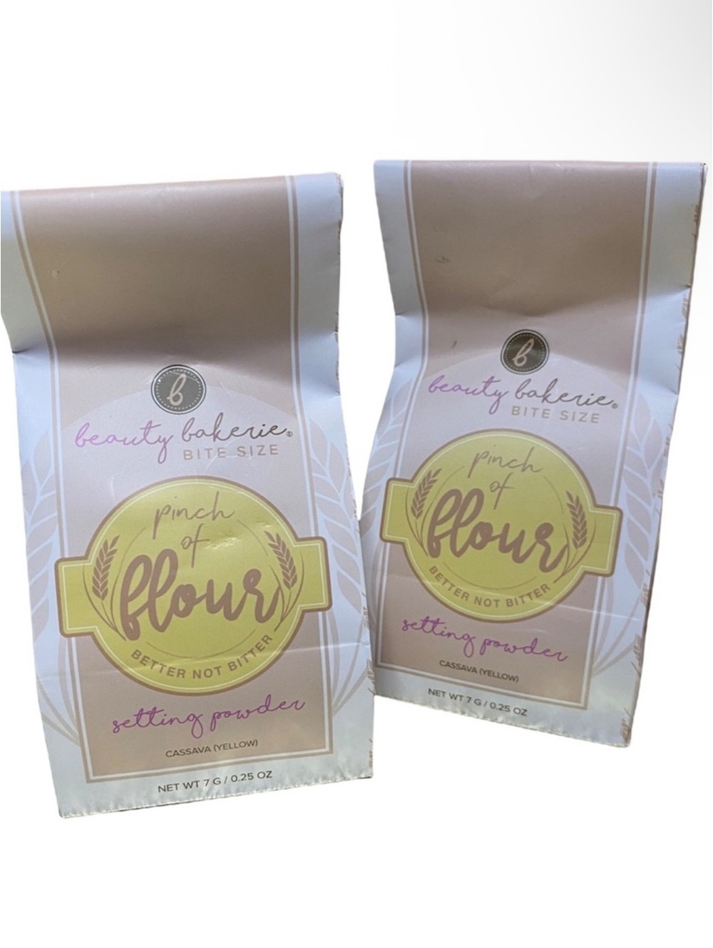 2 x Beauty Bakerie Bite Size Setting Powder in Cassava (Yellow) New